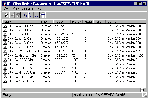 Использование Client Update Configuration Utility